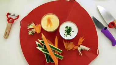 Crayons de légumes sauces dip