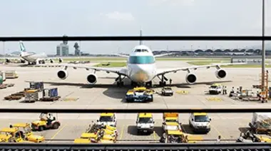 Dans l'aéroport de Hong Kong