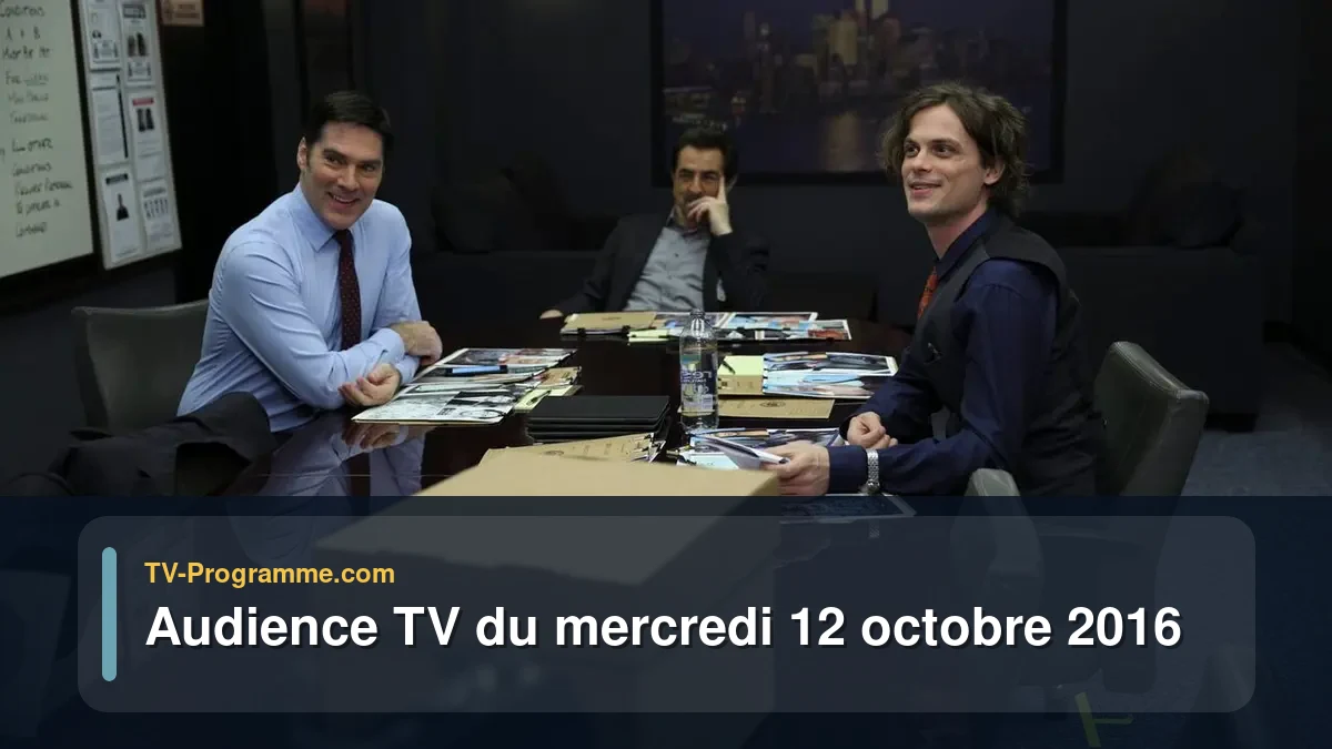 Audiences TV et audimat en prime time du Mercredi 12 octobre 2016