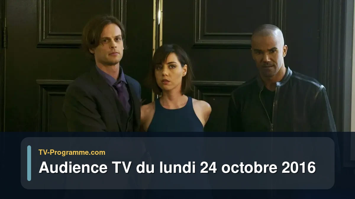 Audiences TV et audimat en prime time du Lundi 24 octobre 2016