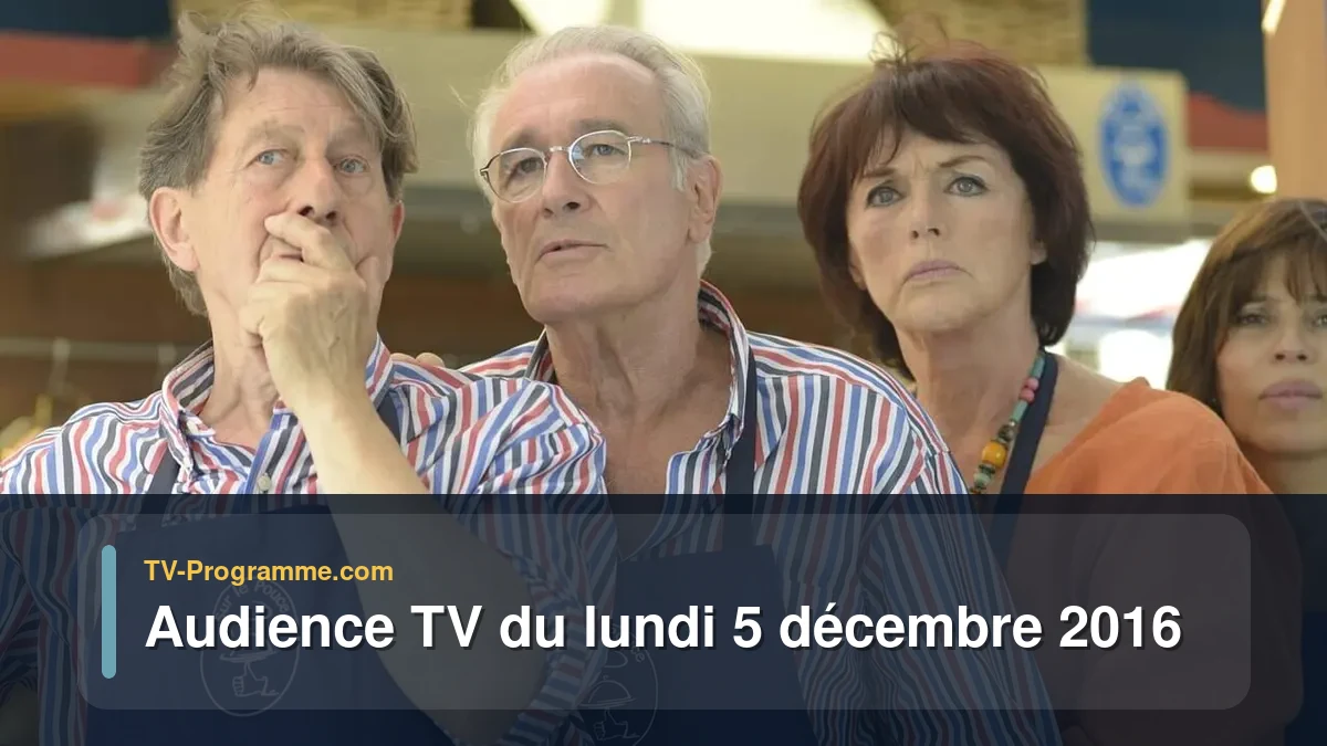 Audiences TV et audimat en prime time du Lundi 5 décembre 2016