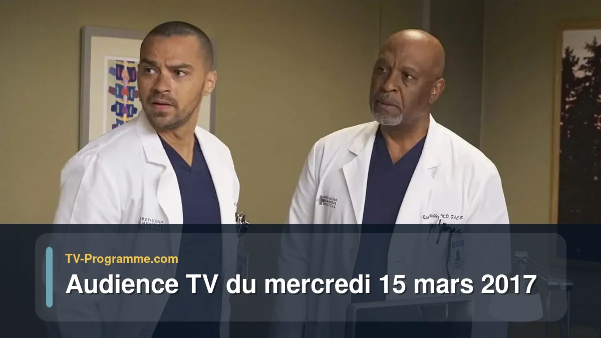 Audiences TV et audimat en prime time du Mercredi 15 mars 2017