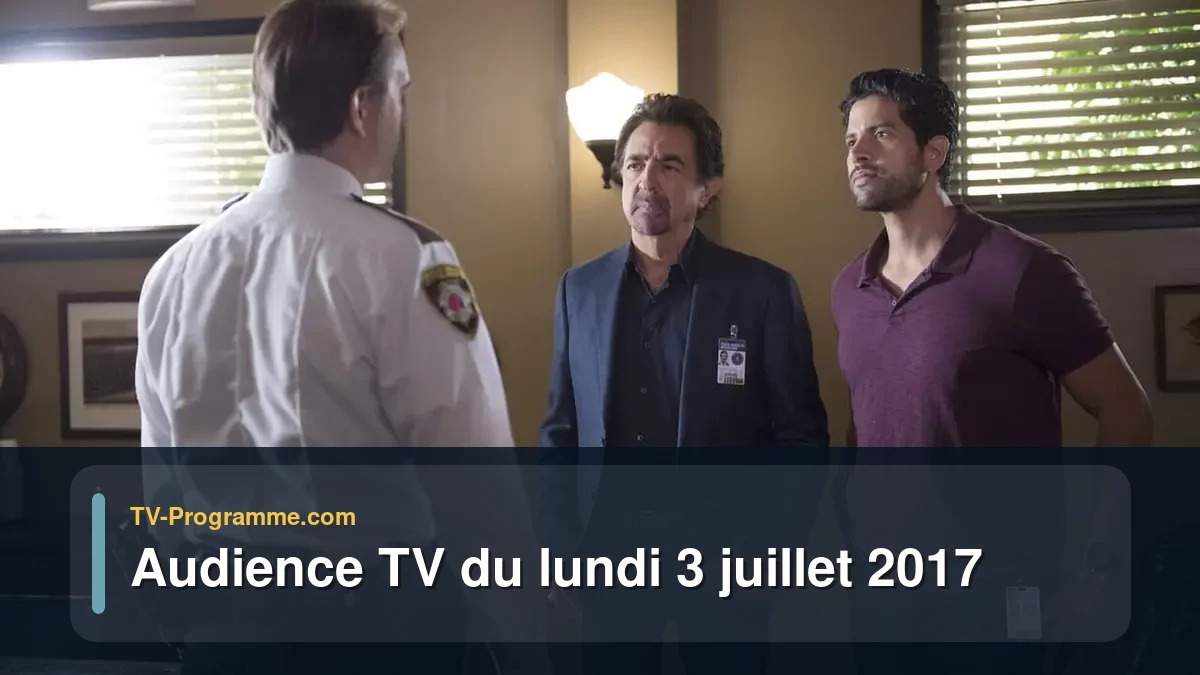 Audiences TV et audimat en prime time du Lundi 3 juillet 2017