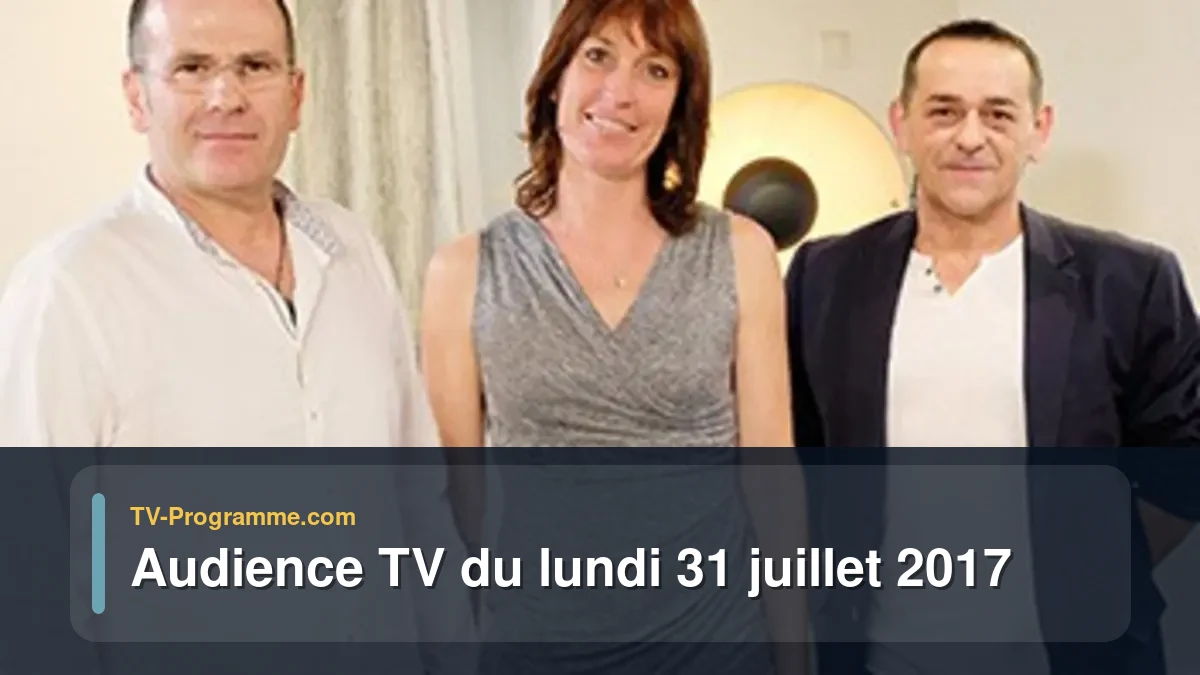 Audiences TV et audimat en prime time du Lundi 31 juillet 2017
