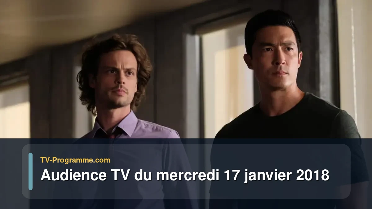 Audiences TV et audimat en prime time du Mercredi 17 janvier 2018