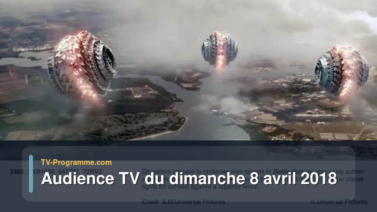 Audiences TV et audimat en prime time du Dimanche 8 avril 2018