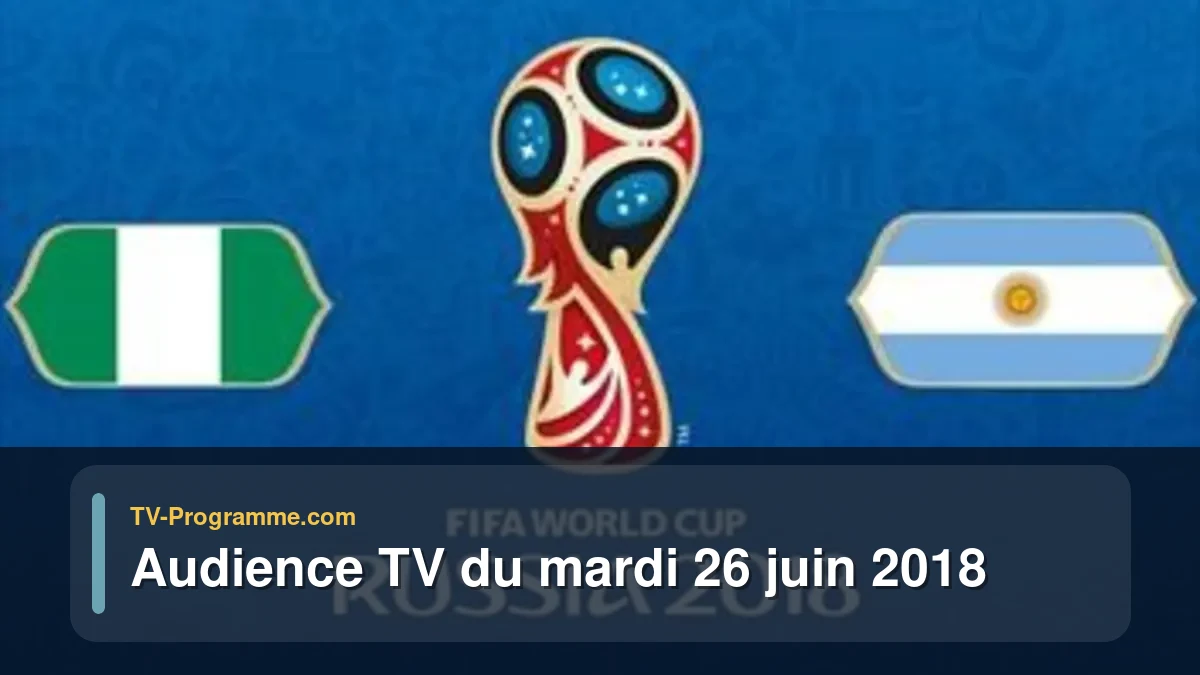 Audiences TV et audimat en prime time du Mardi 26 juin 2018