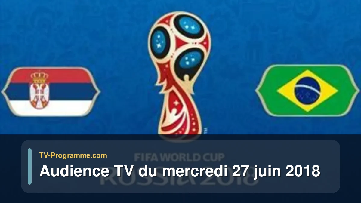 Audiences TV et audimat en prime time du Mercredi 27 juin 2018