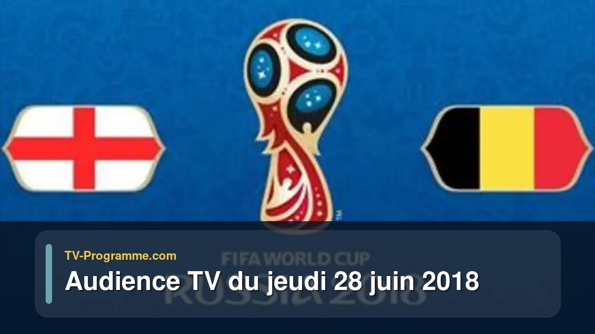 Audiences TV et audimat en prime time du Jeudi 28 juin 2018