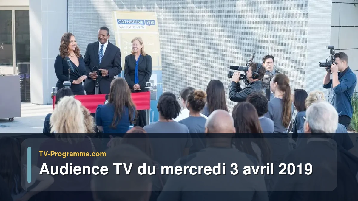 Audiences TV et audimat en prime time du Mercredi 3 avril 2019
