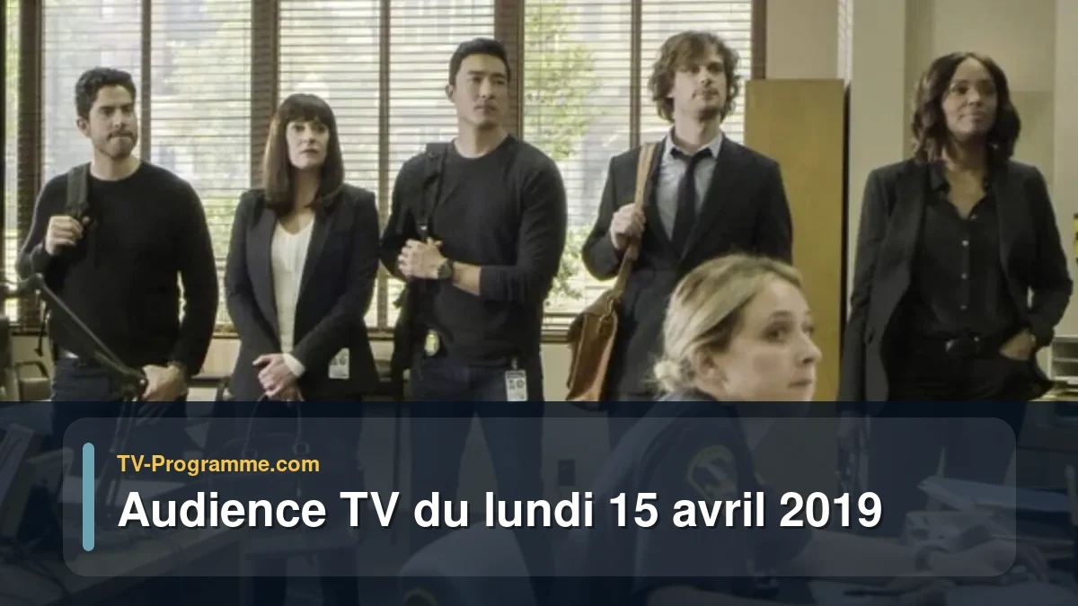 Audiences TV et audimat en prime time du Lundi 15 avril 2019