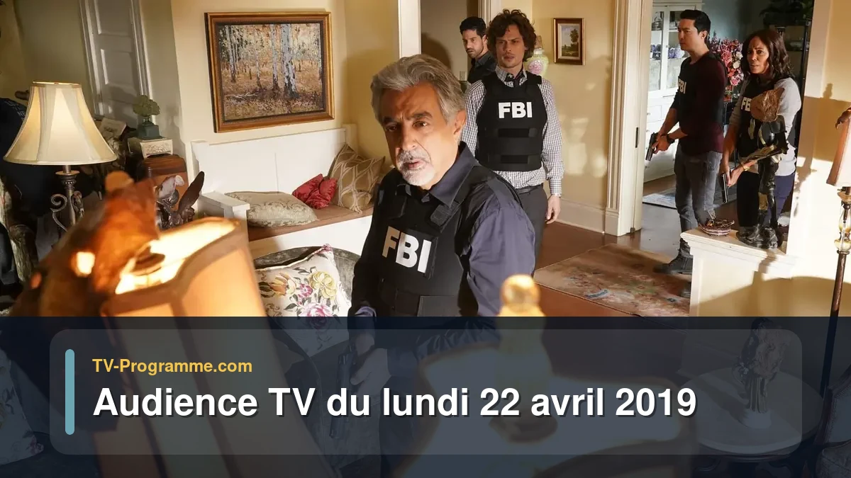 Audiences TV et audimat en prime time du Lundi 22 avril 2019