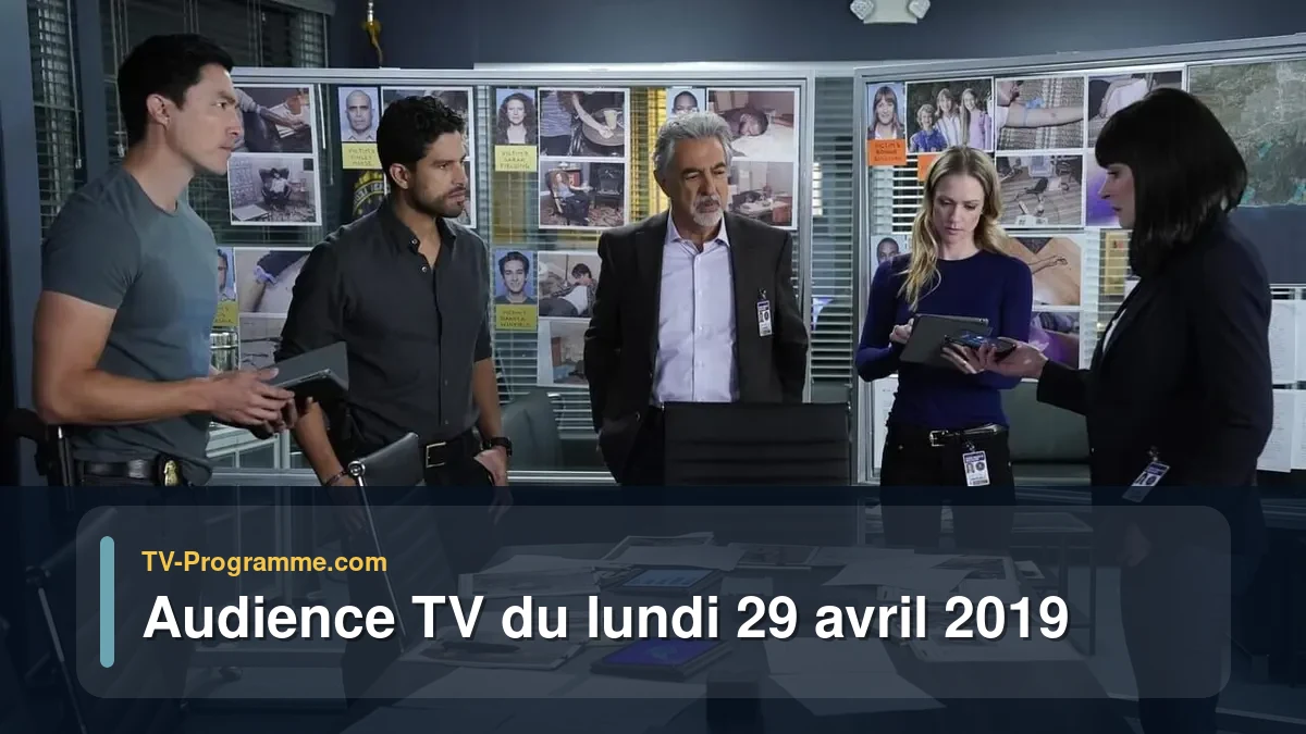 Audiences TV et audimat en prime time du Lundi 29 avril 2019