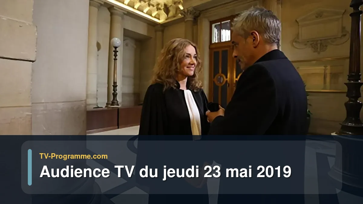 Audiences TV et audimat en prime time du Jeudi 23 mai 2019
