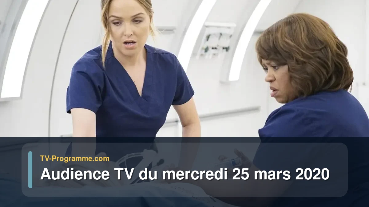 Audiences TV et audimat en prime time du Mercredi 25 mars 2020