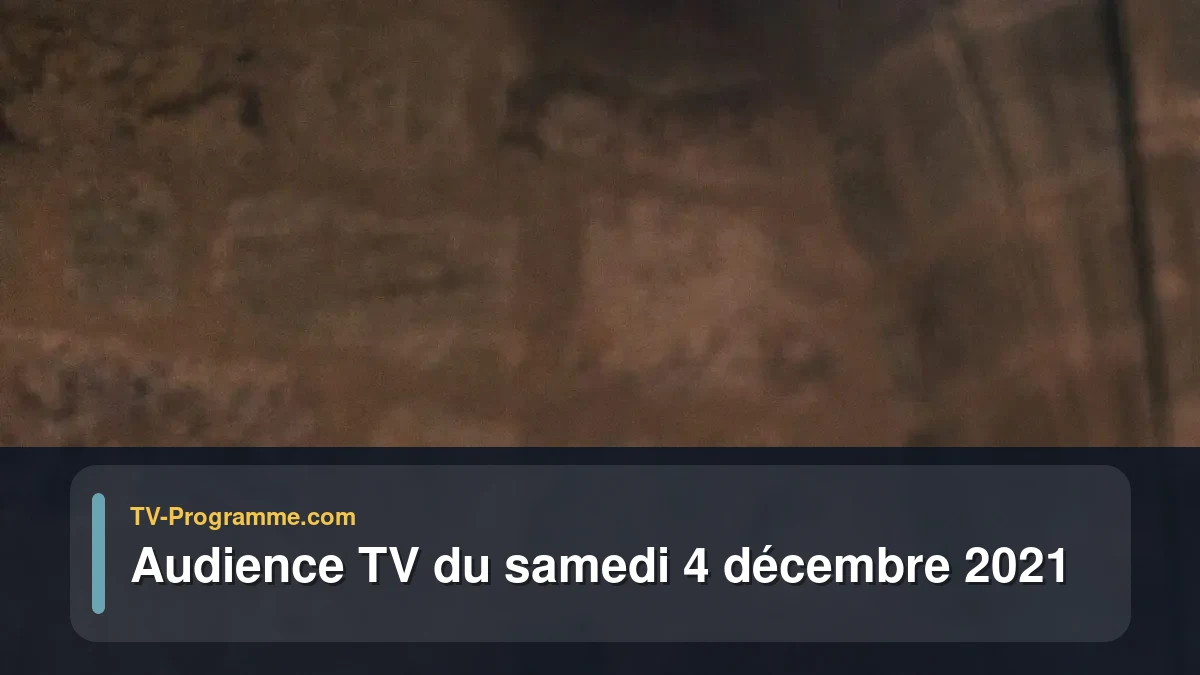 Audiences TV et audimat en prime time du Samedi 4 décembre 2021