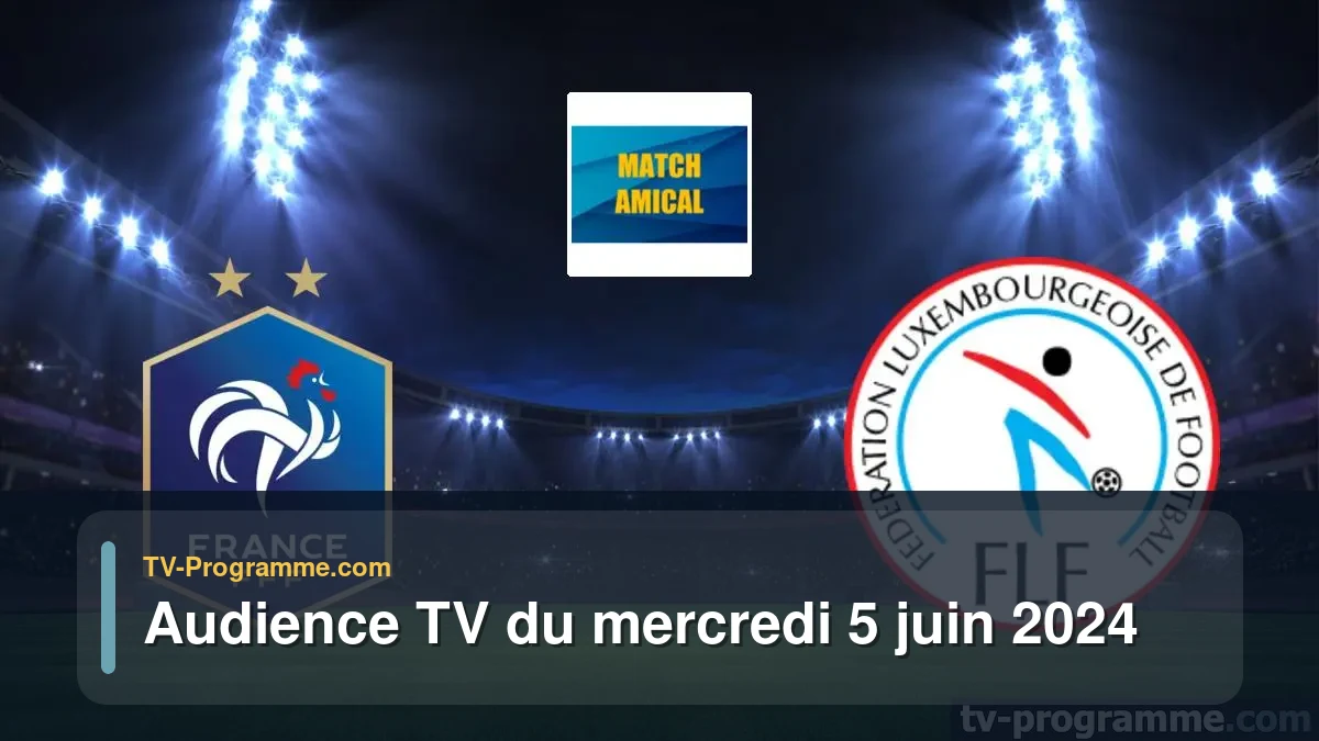 Audiences TV et audimat en prime time du Mercredi 5 juin 2024