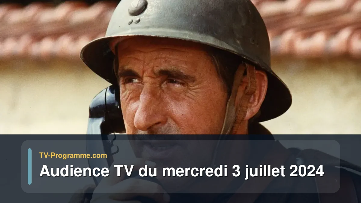 Audiences TV et audimat en prime time du Mercredi 3 juillet 2024