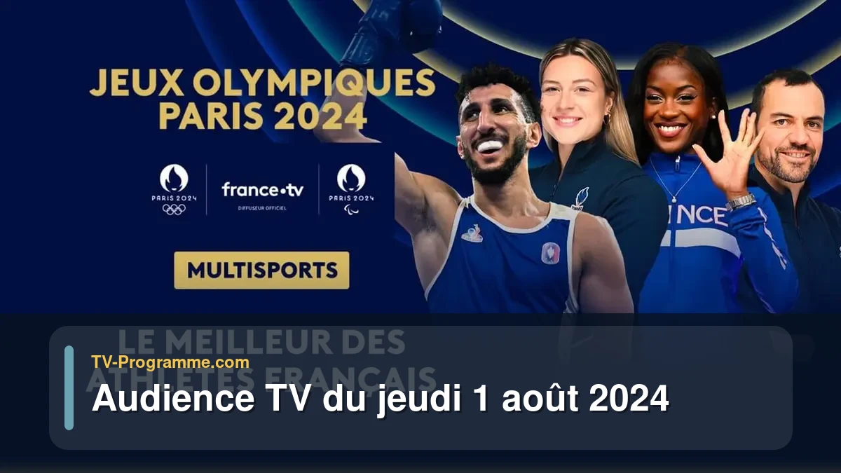 Audiences TV et audimat en prime time du Jeudi 1 août 2024
