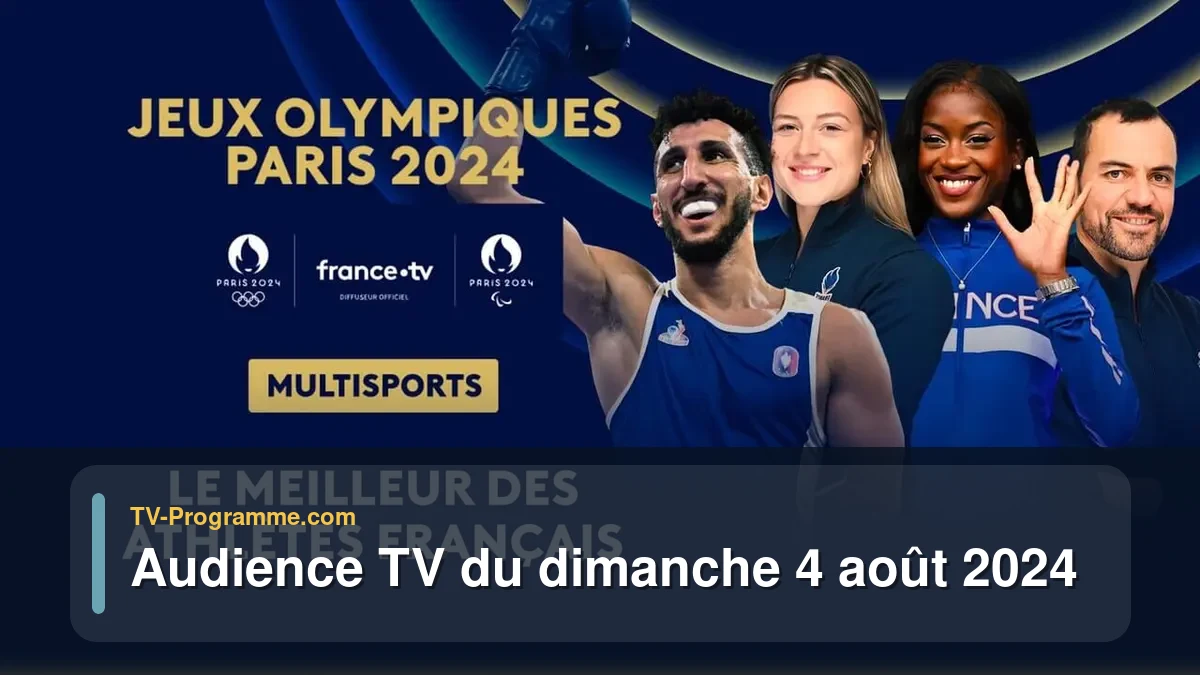 Audiences TV et audimat en prime time du Dimanche 4 août 2024