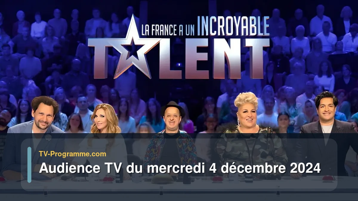 Audiences TV et audimat en prime time du Mercredi 4 décembre 2024