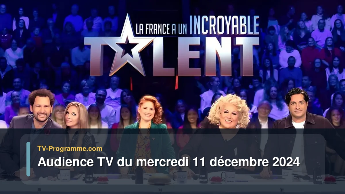 Audiences TV et audimat en prime time du Mercredi 11 décembre 2024