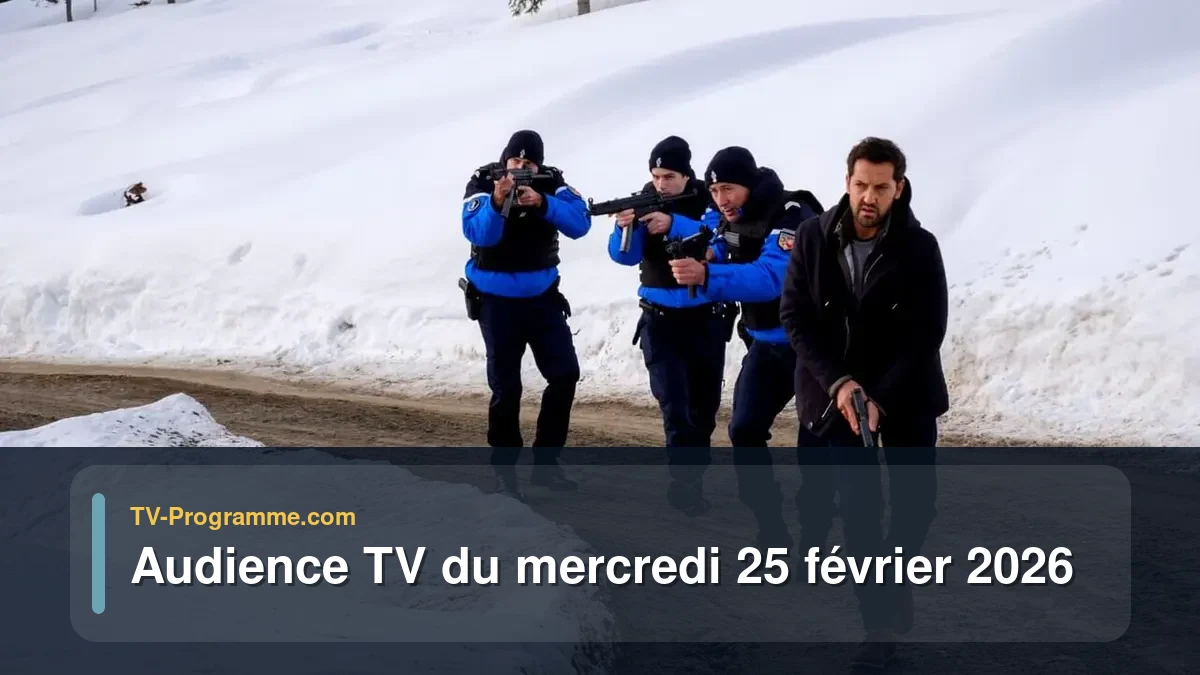 Audience TV du Mercredi 25 février 2026