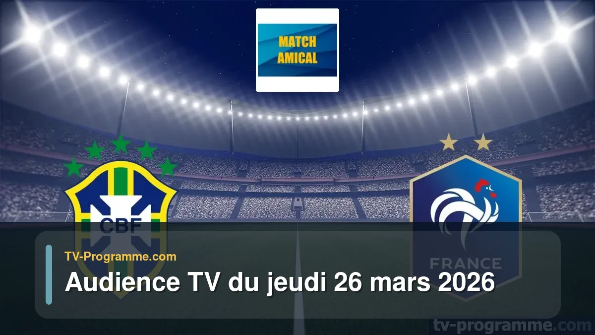 Audiences TV et audimat en prime time du Jeudi 26 mars 2026
