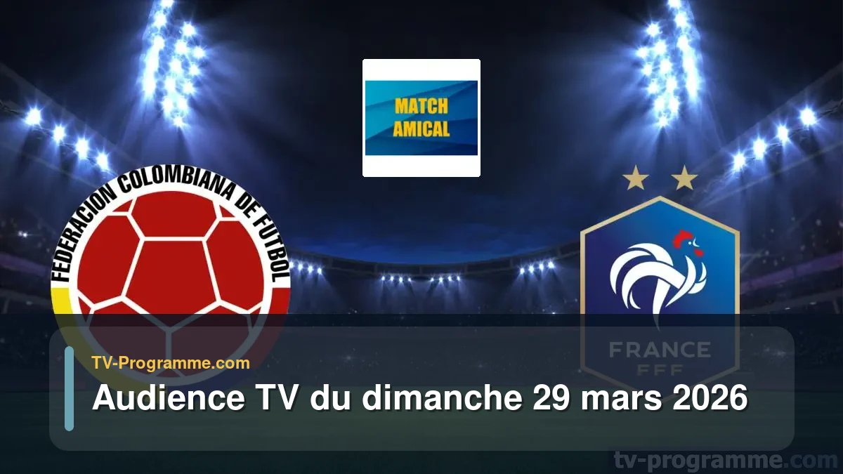 Audiences TV et audimat en prime time du Dimanche 29 mars 2026