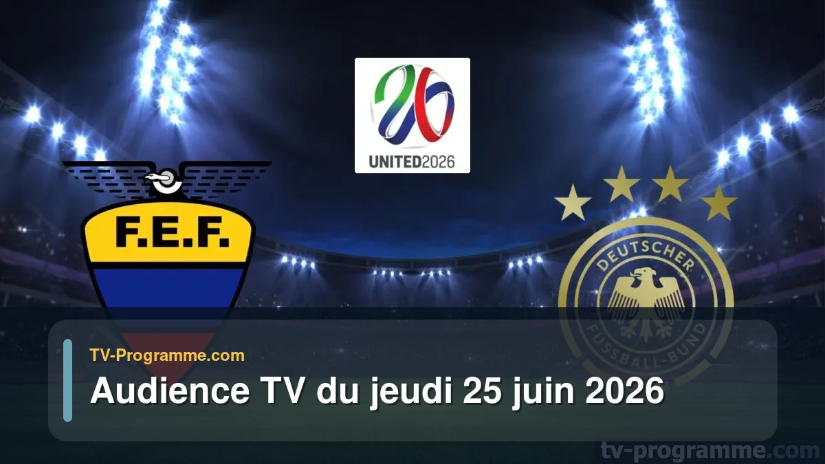 Audience TV du Jeudi 25 juin 2026