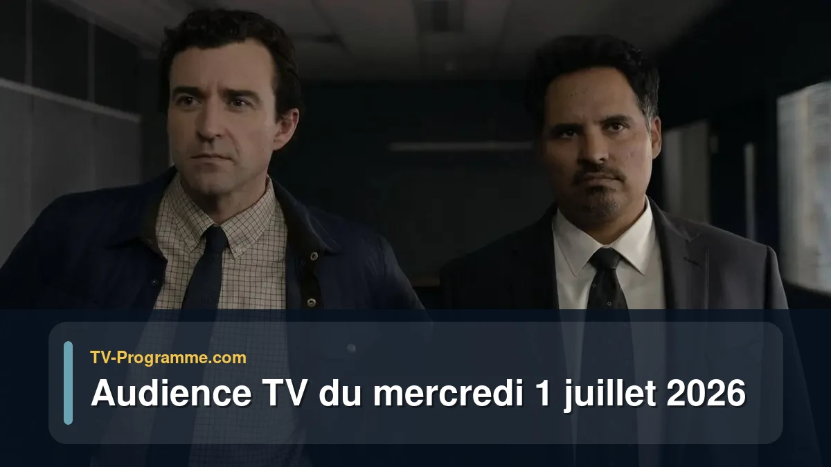Audiences TV et audimat en prime time du Mercredi 1 juillet 2026