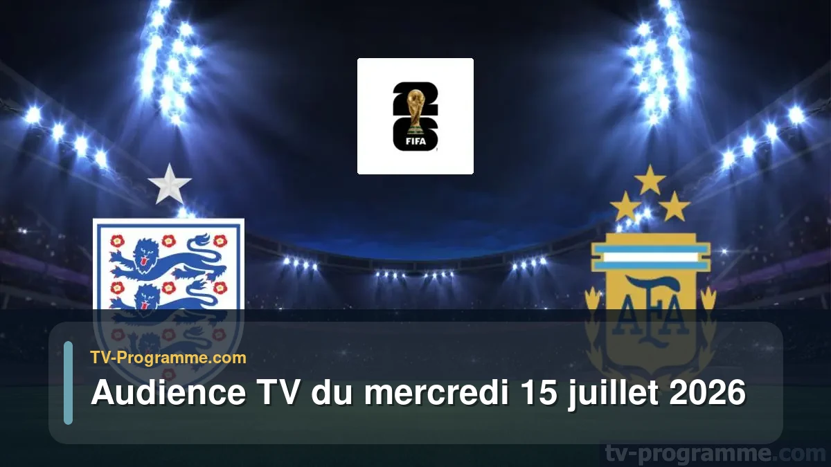 Audience TV du Mercredi 15 juillet 2026