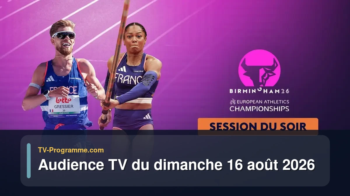 Audience TV du Dimanche 16 août 2026