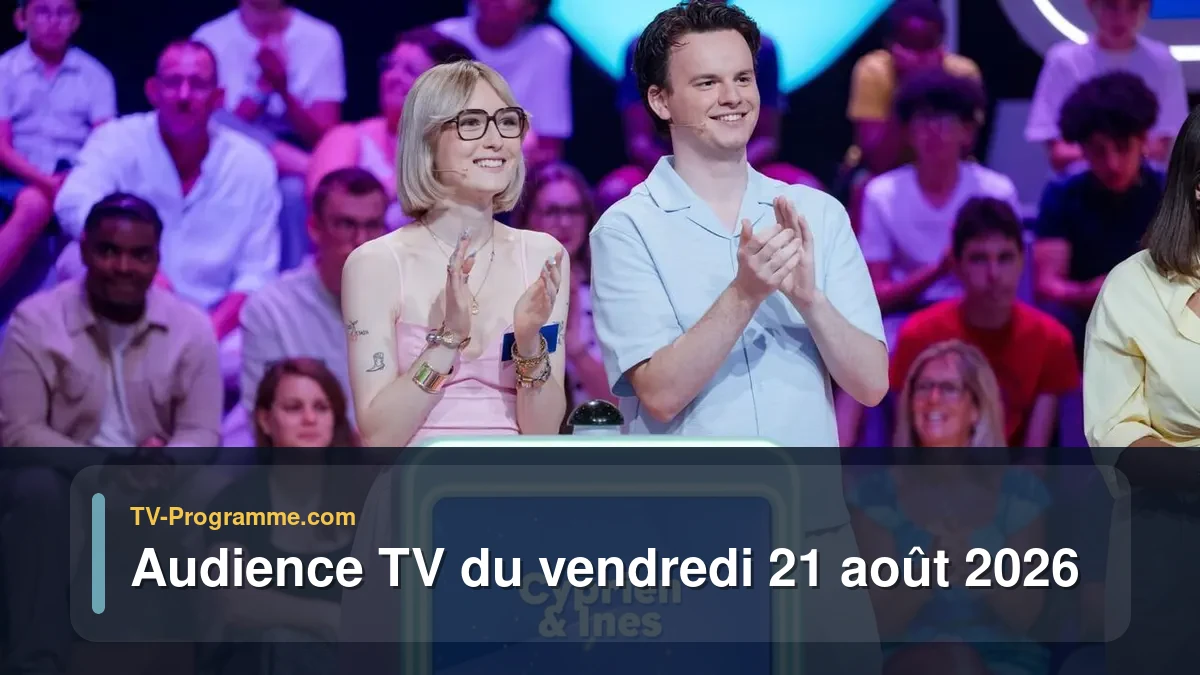 Audiences TV et audimat en prime time du Vendredi 21 août 2026