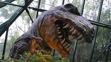 Portes de garage en bois / Dinosaures animatroniques