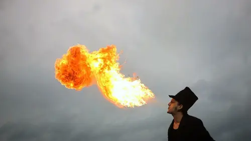 Danger de mort Ciel en feu