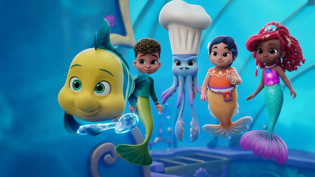 Disney Junior Ariel : Histoires de Sirènes S01E28 La tempête de nouilles / Super Polochon