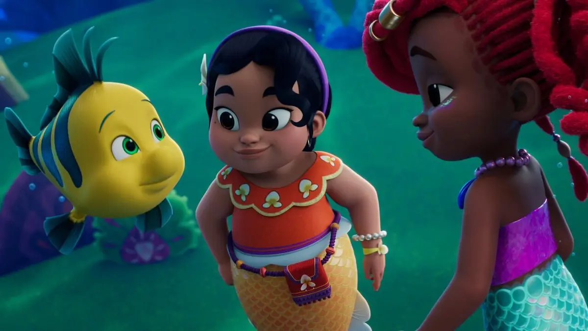 Disney Junior Ariel : Histoires de Sirènes S01E07 Baby-sitter pour seiche / Polochon entraîneur