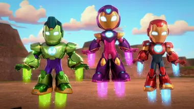 Le premier vol de Flèche Rouge / L'homme-Absorbant devient brillant