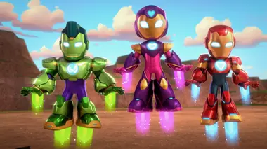 Iron Man et ses amis incroyables S01E14 Le premier vol de Flèche Rouge / L'homme-Absorbant devient brillant