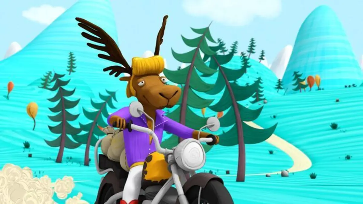 Jean-Michel super caribou Jean-Michel et le motard sur le toit