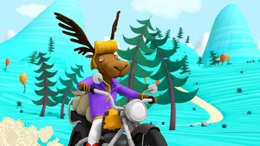 Jean-Michel et le motard sur le toit