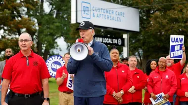 Un président sur un piquet de grève ?