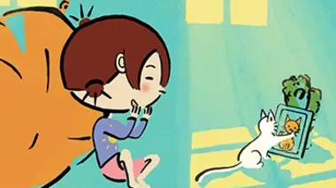 «L'enfant, le chat et la tablette»