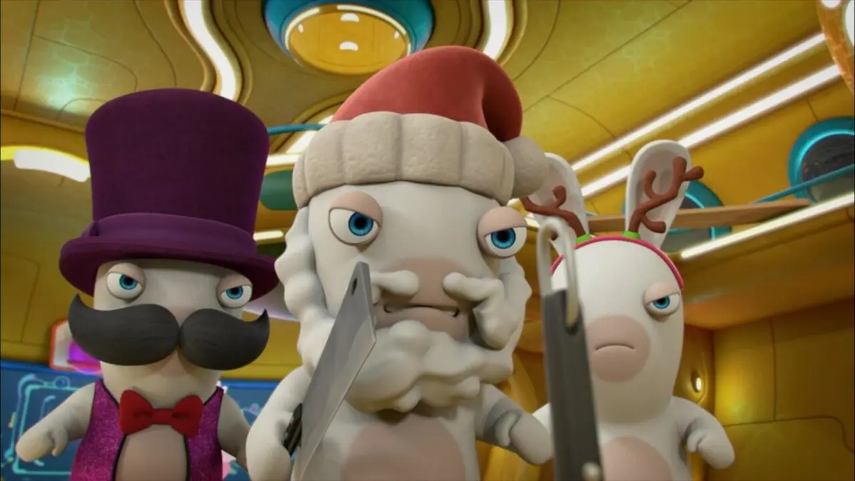 Les lapins crétins : invasion S04E52 Petit papa crétin contre la dinde de Noël