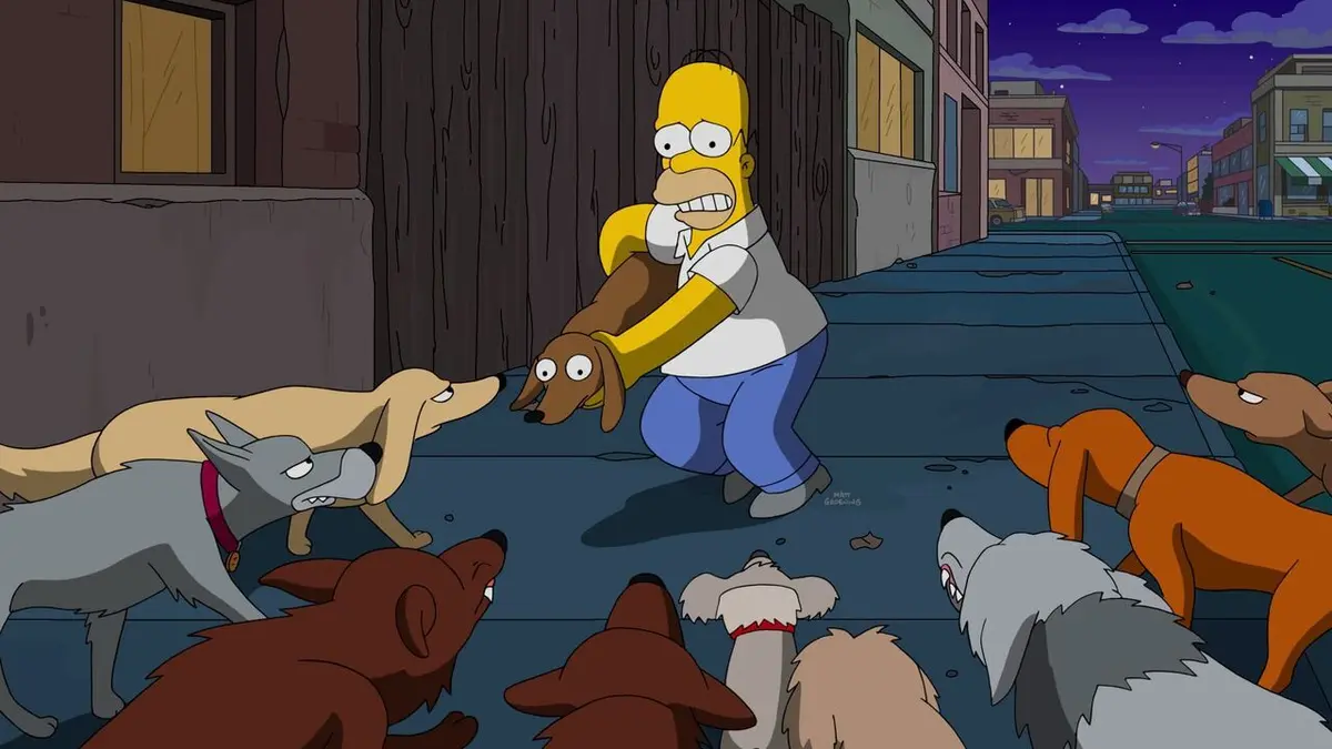Les Simpson S28E22 Une ville de chiens