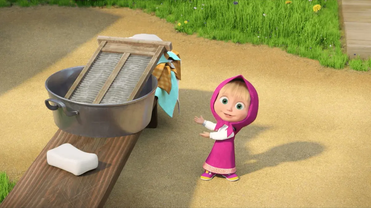 Masha et Michka S07E18 La lessive