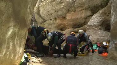 Espagne, médecine d'urgence en canyon