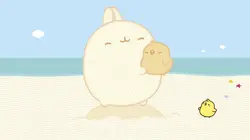 Molang S03E46 Une statue de sable