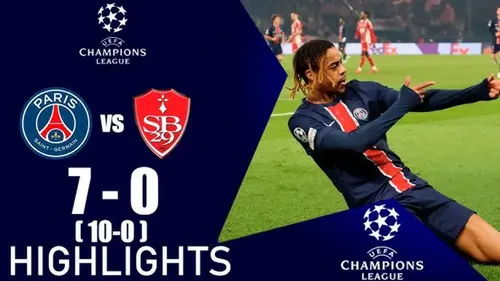 PSG / Brest résumé vidéo de la victoire de Paris (7-0) en Champions League